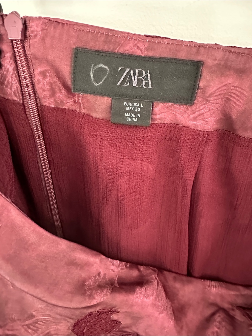 Zara Rose-Mauve Floral Fringe skirt - Picture 4 of 4